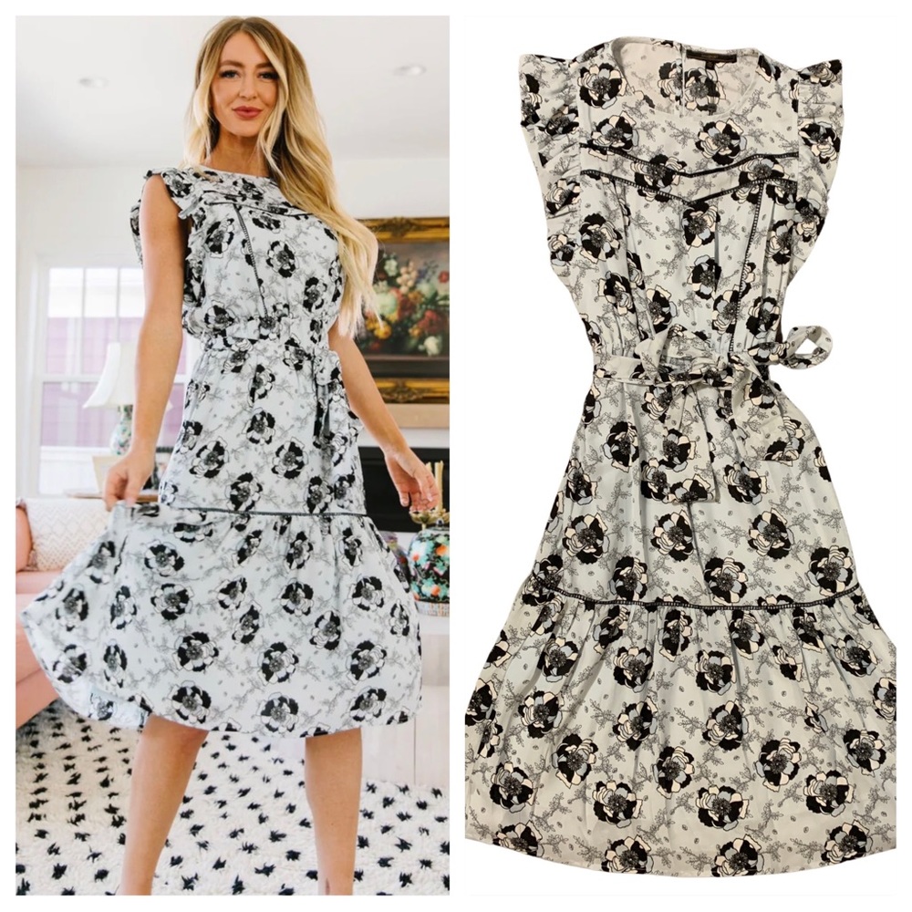 Boutique | The Black Rose Spring Midi Dress Size Medium